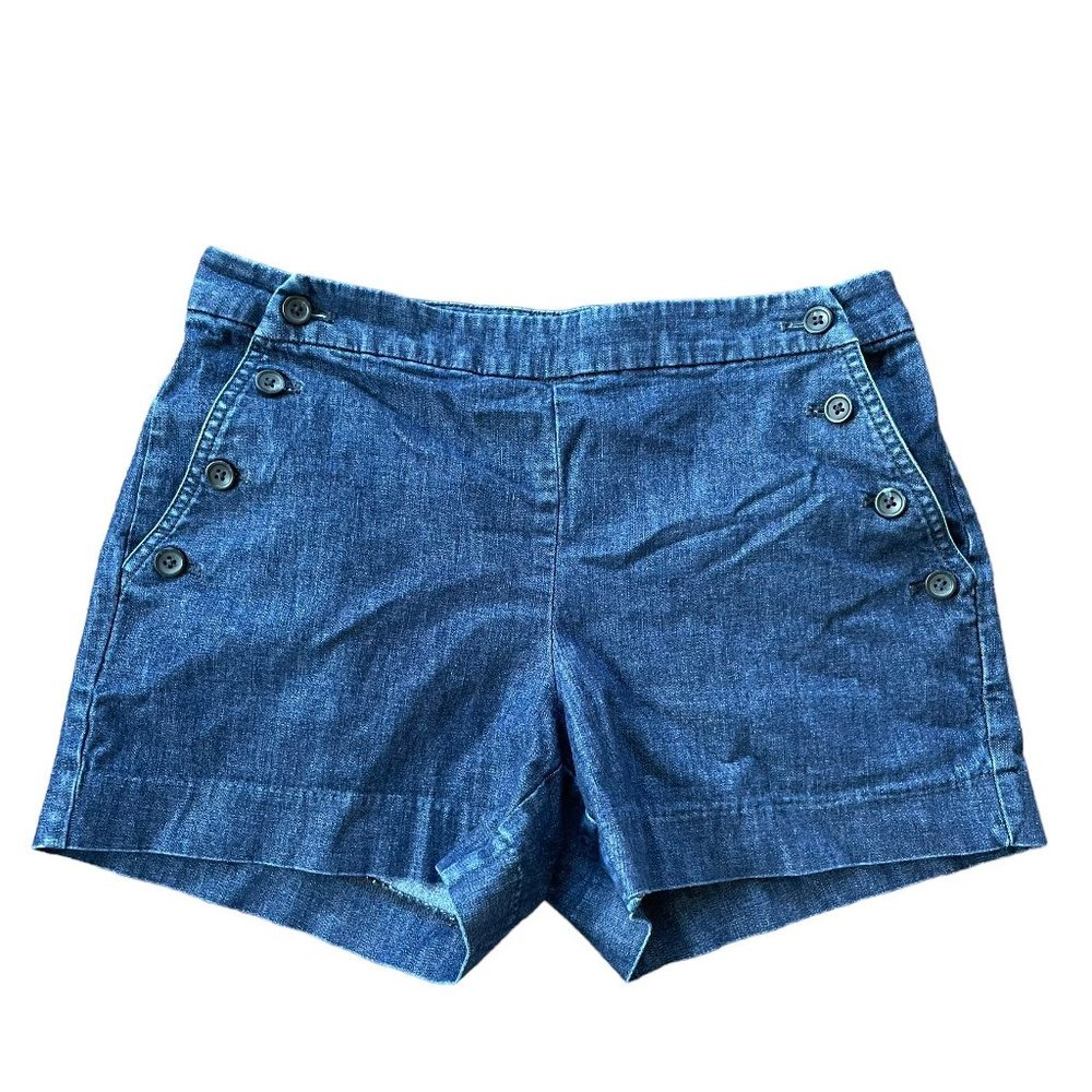Banana Republic Shorts Womens 27 / 4 Blue Denim Mid Rise 3.5" Inseam Dark Wash